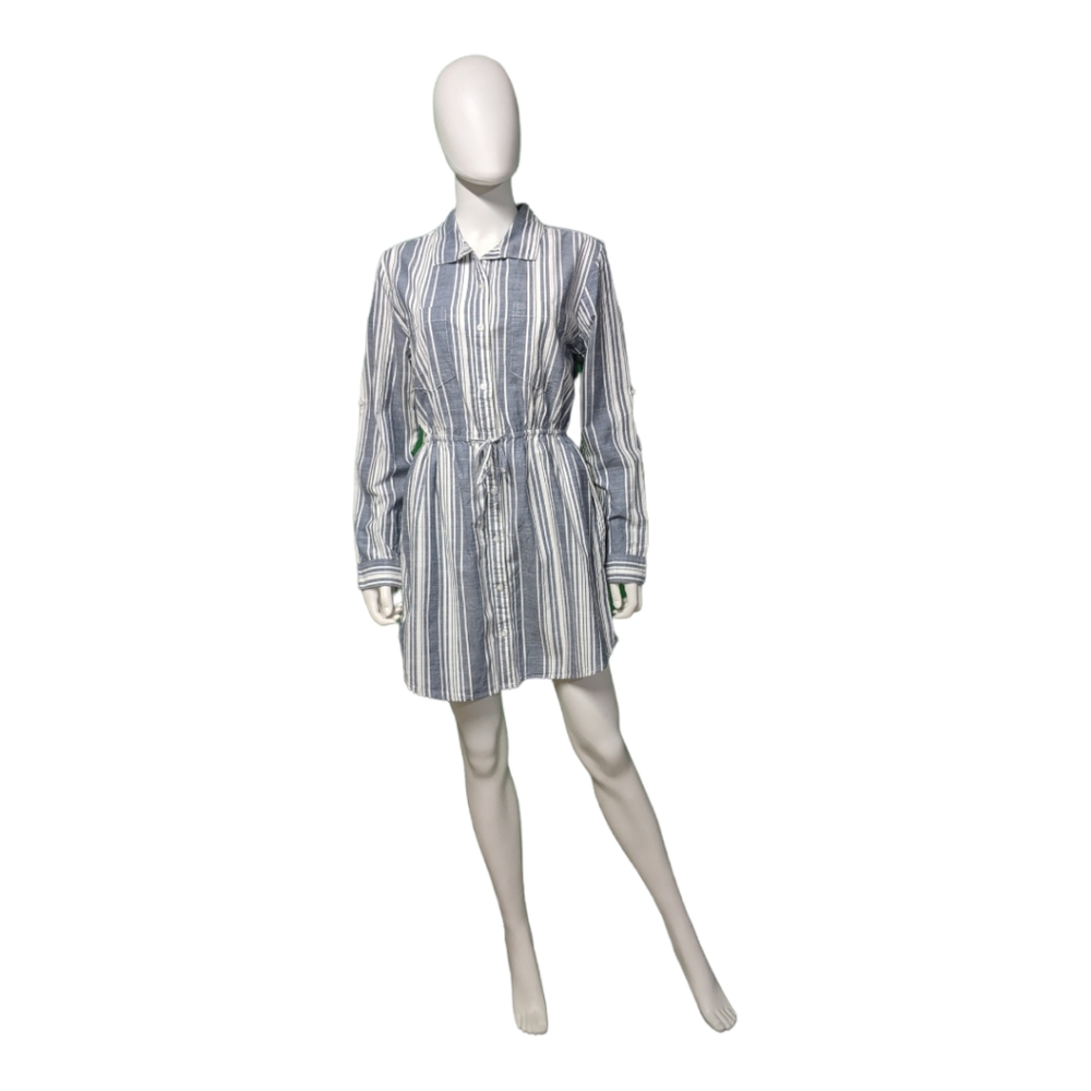 Japna Striped Dress Shirt White/Heather Grey M